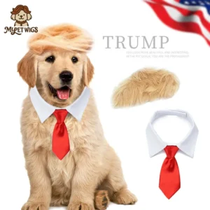 Donald Trump Pet Wig with Red Tie