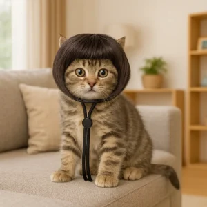 Cute Bob Cut Pet Wig with Fringe 3