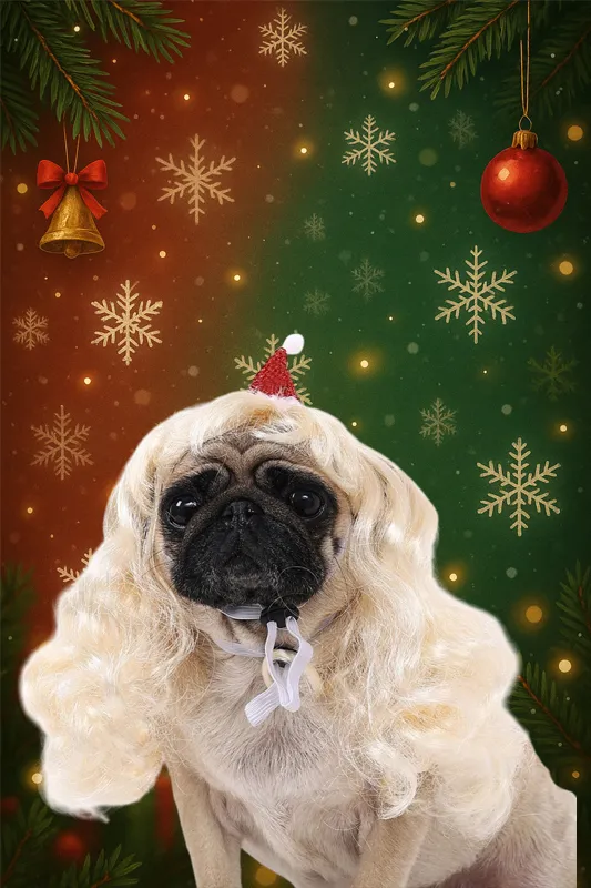 Pet Christmas wavy wig